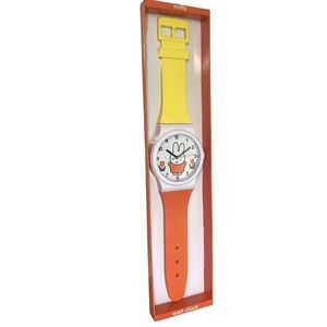 Miffy the Bunny Wristwatch Style Wall Clock Orange Yellow Dick Bruna Analog